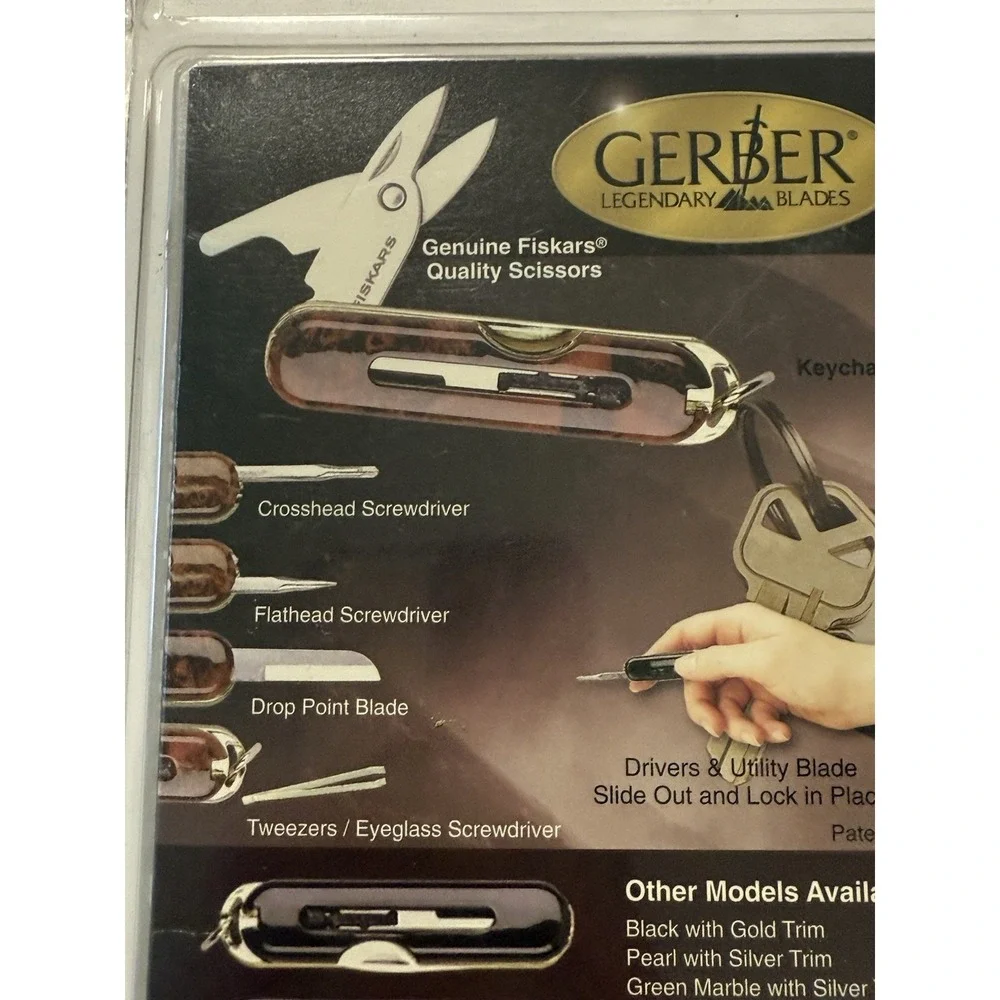 VINTAGE Gerber KeyStyle Burlwood Keychain Tool #48101 - NEW SEALED - Fiskars